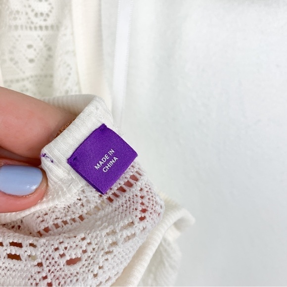 Yitty Ivory Knit Slip Flare Leg Jumpsuit Size L - Picture 8 of 8